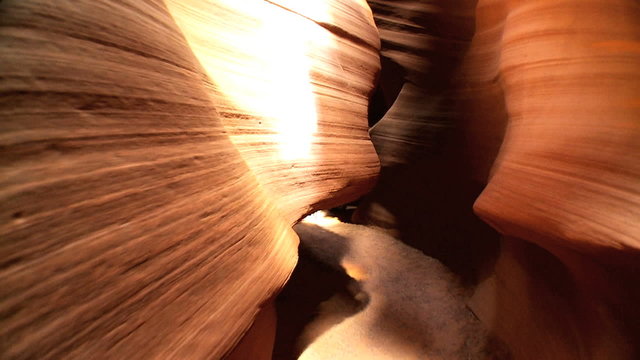 Sunlight Shining Down on Underground Rock Formations