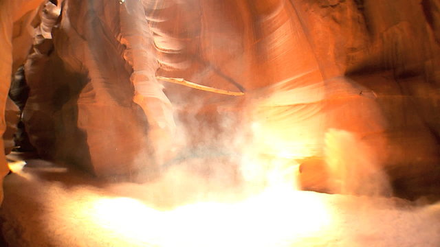 Surface Light Shining into Underground Rock Canyons