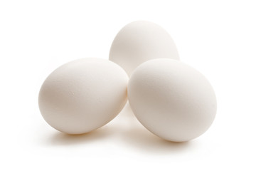 Eggs isolated on white background