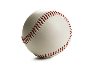 Closeup of baseball isolated on white