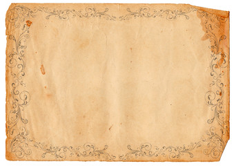 altes Papier mit verzierten Rahmen