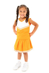 Adorable Girl Child Cheerleader in Uniform