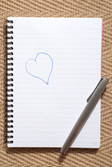Heart on a notepad
