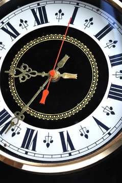 Close up of old clock face