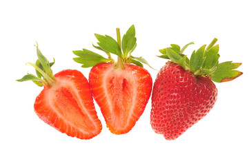 Sectional View Of Freshly Cut Strawberries