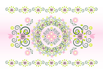 horizontal ornament with flower