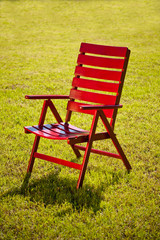 Garden chair on grass