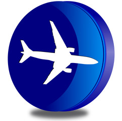 Airplain glossy icon