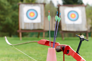 Archery equipment - bow arrows target