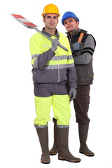Fototapeta premium Two road workers