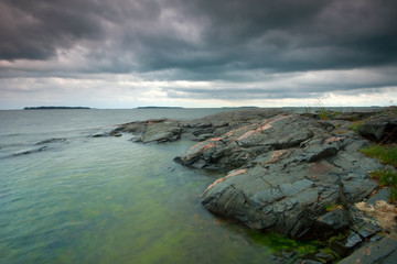 Cloudy and stormy summer forenoon