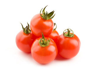 Cherry tomatos isolated on white background