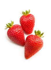 Fresh strawberries isolated on white.