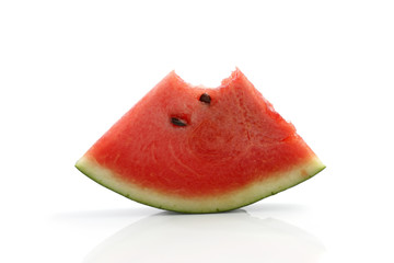 Sliced ripe watermelon isolated on white background