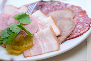 Beautiful sliced food arrangement