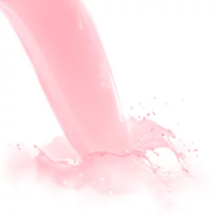 Papier Peint photo autocollant Milk-shake strawberry milk splash