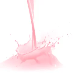 Papier Peint photo autocollant Milk-shake éclaboussures de lait aux fraises