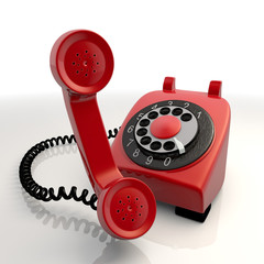 T&eacute;l&eacute;phone rouge d&eacute;croch&eacute;