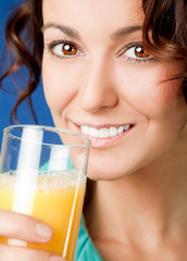 Woman orange juice