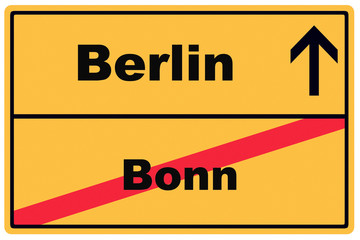 Schild Berlin Bonn