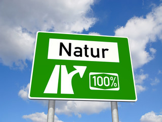 Schild 100 Prozent Natur