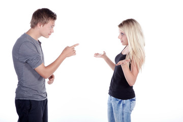 Paar hat Ehestreit Porträt