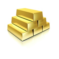 Goldbarren Stapel