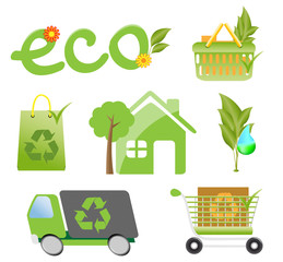 environment friendly concept icons for website