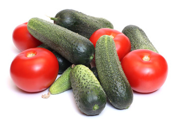 Cucumber and tomato