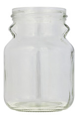 Słoik szklany izolowany ze ścieżką na białym tle
