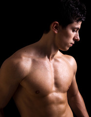 Fototapeta premium Young healthy man with muscled torso