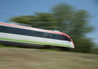 Fototapeta na wymiar Electric train on the go