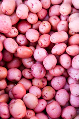 Red potatoes on display