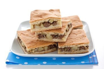 Homemade meat pie with beef and potato