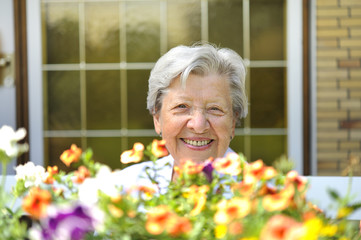 Senior Woman With Flowers 2