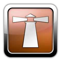 Bronze Glossy Square Icon 