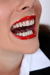 Close-up of woman's mouth