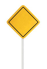 blank road sign isolated over white background