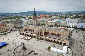 Fototapety  Stare Miasto w panoramie Krakowa, Polska