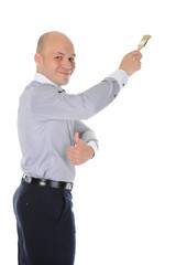 businessman with a brush in his hand