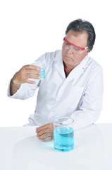 Lab Technician wearing safety glasses