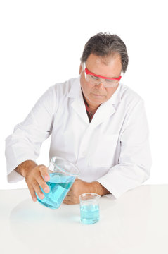 Lab Technician with safety glasses