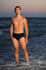 Underwear Model on Beach