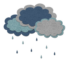 Felt rainy clouds illustration