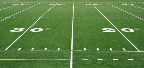 Fototapeta na wymiar Dwadzieścia i Trzydzieści Stoczni linii na American Football Field
