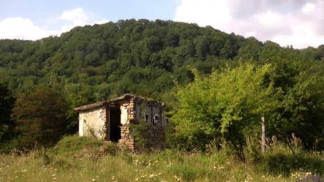 The ruins in the mountains in the North Caucasus
