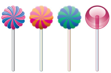 vector set of colorful lollipops