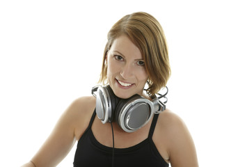 Fototapeta premium Woman with headphones