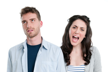 Couple in trouble yelling
