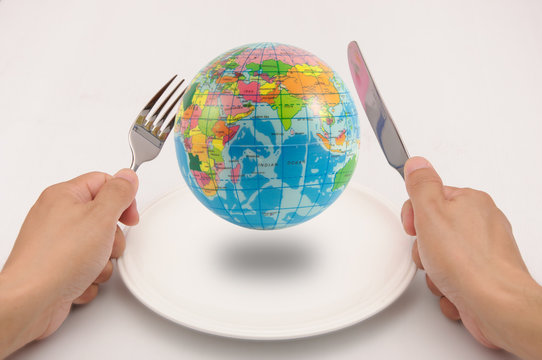 The world on plate waiting for dinner